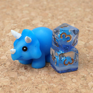 UGO il triceratopo blu Dice set