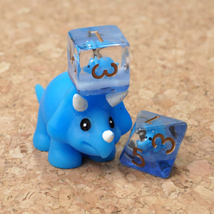 UGO il triceratopo blu Dice set