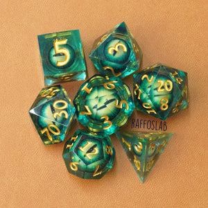 Green Dragon EYE - Liquid Core dice set