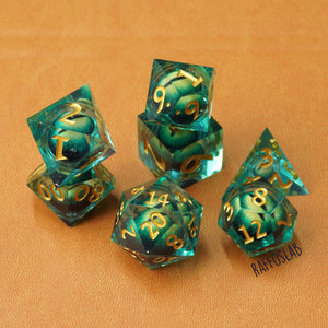 Green Dragon EYE - Liquid Core dice set