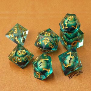 Green Dragon EYE - Liquid Core dice set
