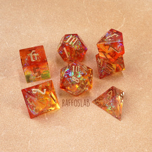 Fire Fragments - set dadi sharp