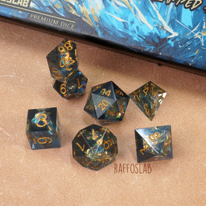 Trapped Fulgurite - set dadi sharp