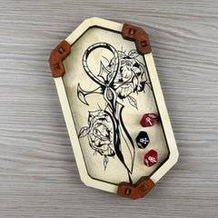 Base Lancia Dadi Esagonale Lunga- Vampire ankh con rose