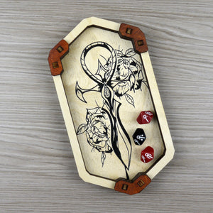 Base Lancia Dadi Esagonale Lunga- Vampire ankh con rose