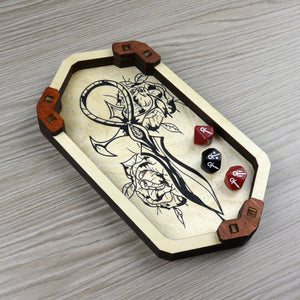 Base Lancia Dadi Esagonale Lunga- Vampire ankh con rose