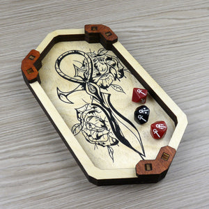 Base Lancia Dadi Esagonale Lunga- Vampire ankh con rose