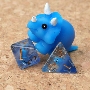 UGO il triceratopo blu Dice set