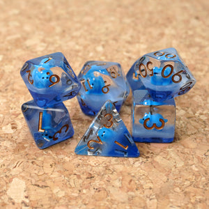 UGO il triceratopo blu Dice set
