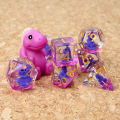 Tino il T-rex viola - Purple t-rex dice set