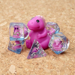Pink T-rex Dice set