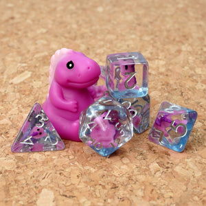 Pink T-rex Dice set