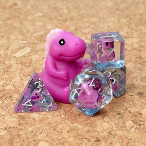 Pink T-rex Dice set