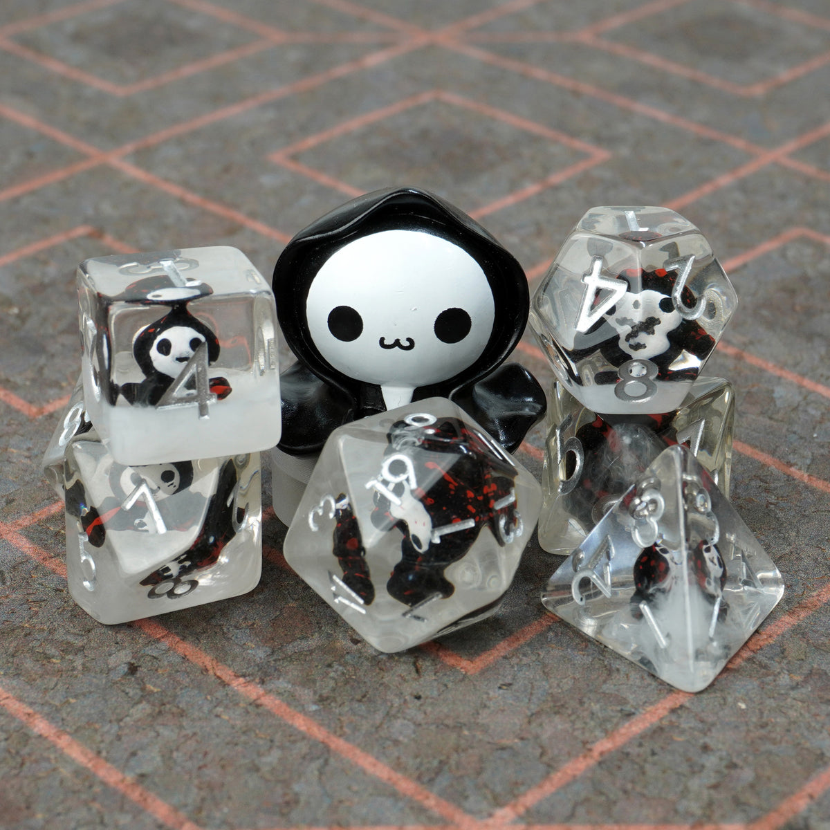 The UwU Reaper Dice set
