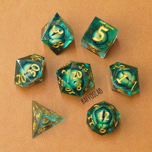 Green Dragon EYE - Liquid Core dice set