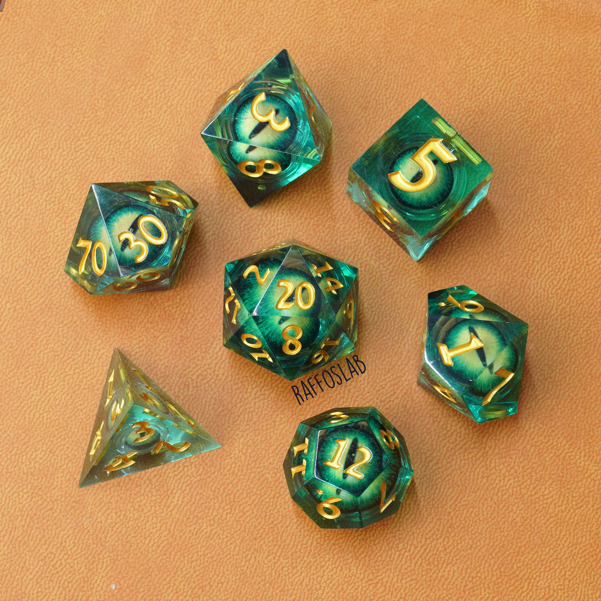 Green Dragon EYE - Liquid Core dice set