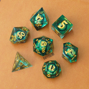 Green Dragon EYE - Liquid Core dice set
