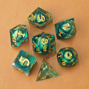 Green Dragon EYE - Liquid Core dice set