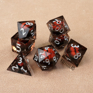 The Red Dragon EYE - Liquid Core dice set