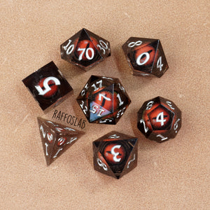 The Red Dragon EYE - Liquid Core dice set