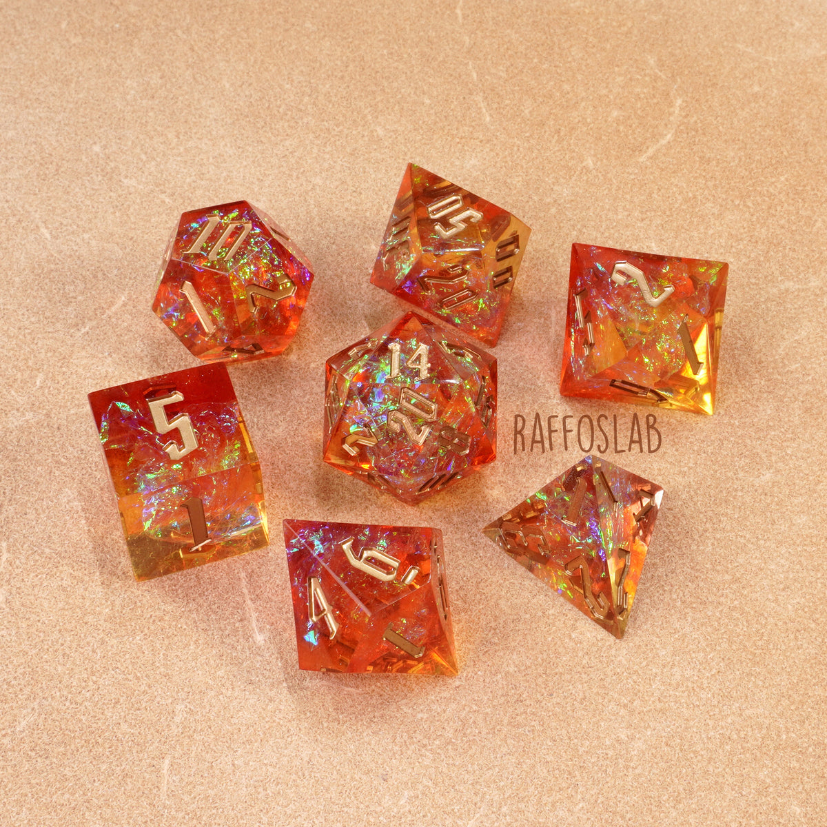 Fire Fragments - set dadi sharp