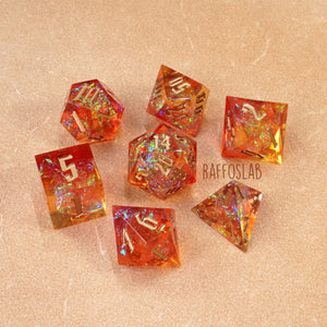Fire Fragments - set dadi sharp