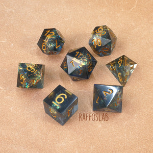 Trapped Fulgurite - set dadi sharp