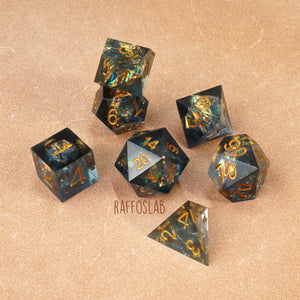 Trapped Fulgurite - set dadi sharp