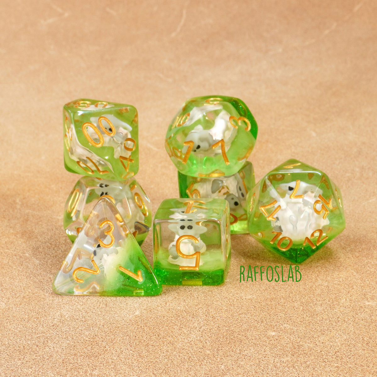 the Green BOI - Dice set