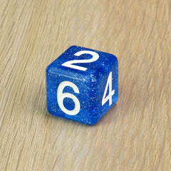 White blue Round - D6