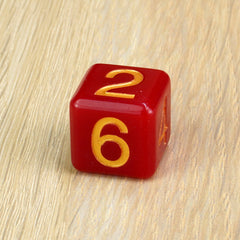 Gold Red Round - D6