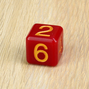 Gold Red Round - D6