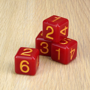 Gold Red Round - D6