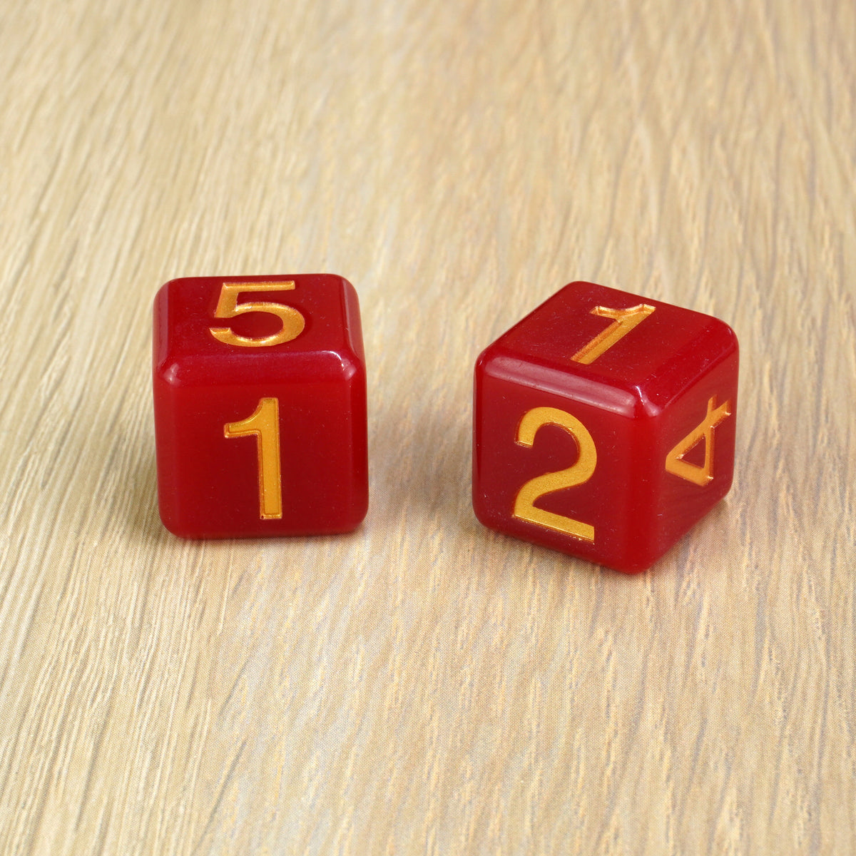 Gold Red Round - D6