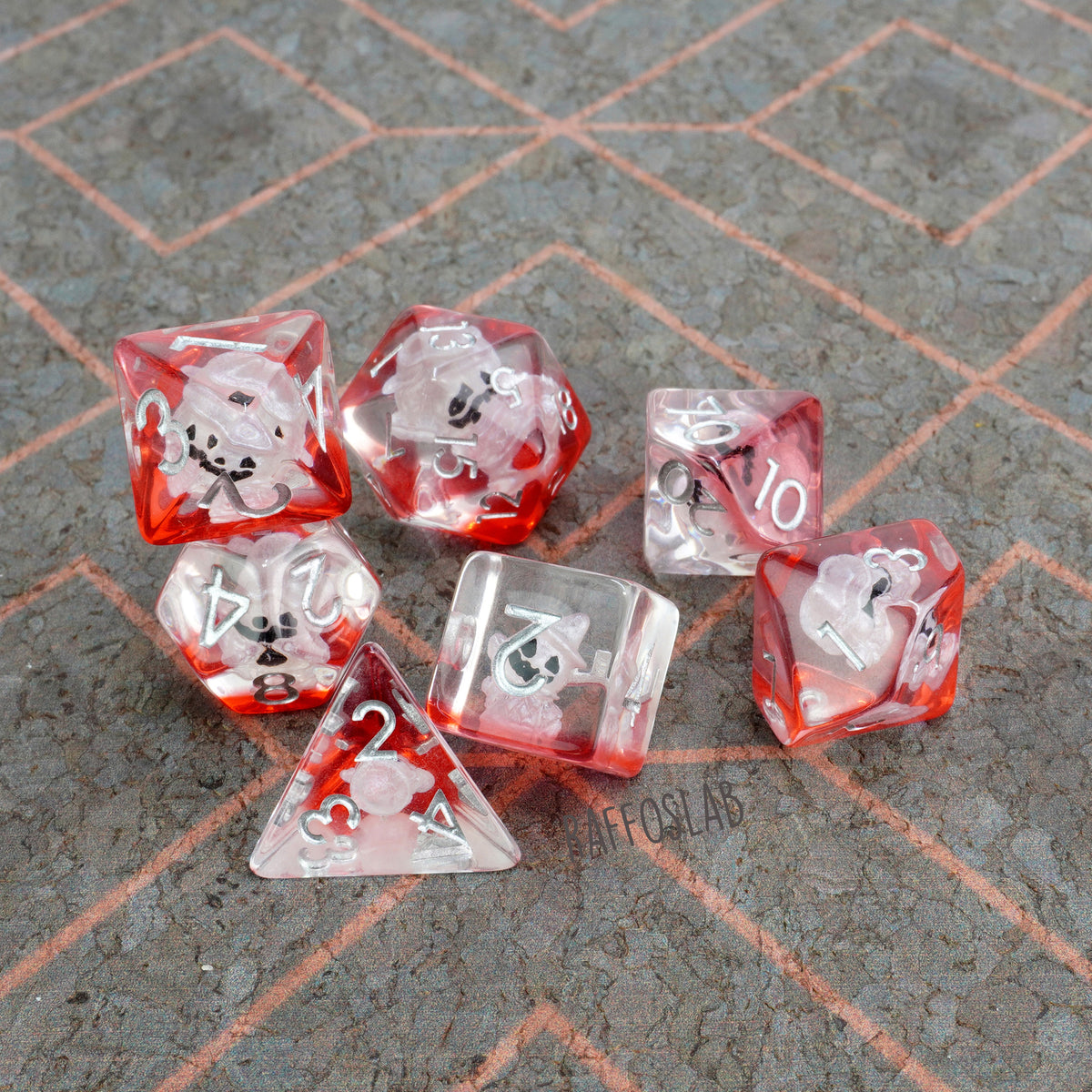 The Pumpkin Ghost Dice set