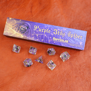 Purple Itsy Spider- set dadi sharp