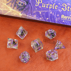 Purple Itsy Spider- set dadi sharp