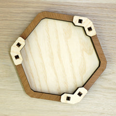 Base Lancia dadi Esagonale- Iroko-Rovere