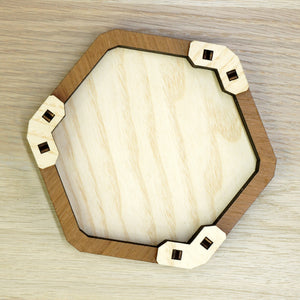 Base Lancia dadi Esagonale- Iroko-Rovere