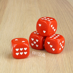 Six white hearts- D6 Curvy