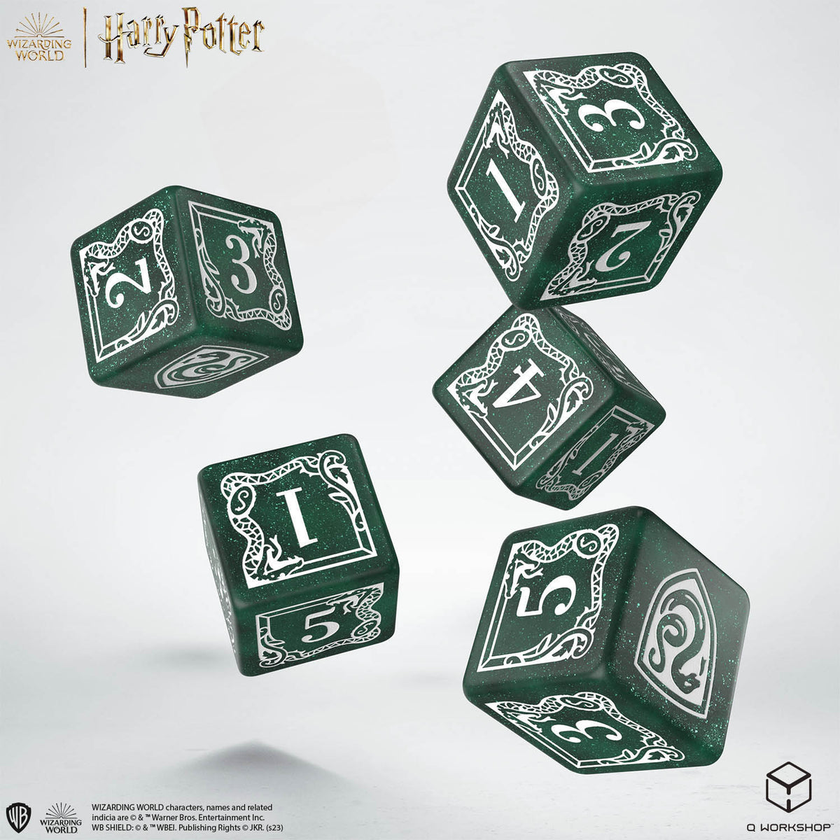 Set d6 e sacchetto Serpeverde - Verde
